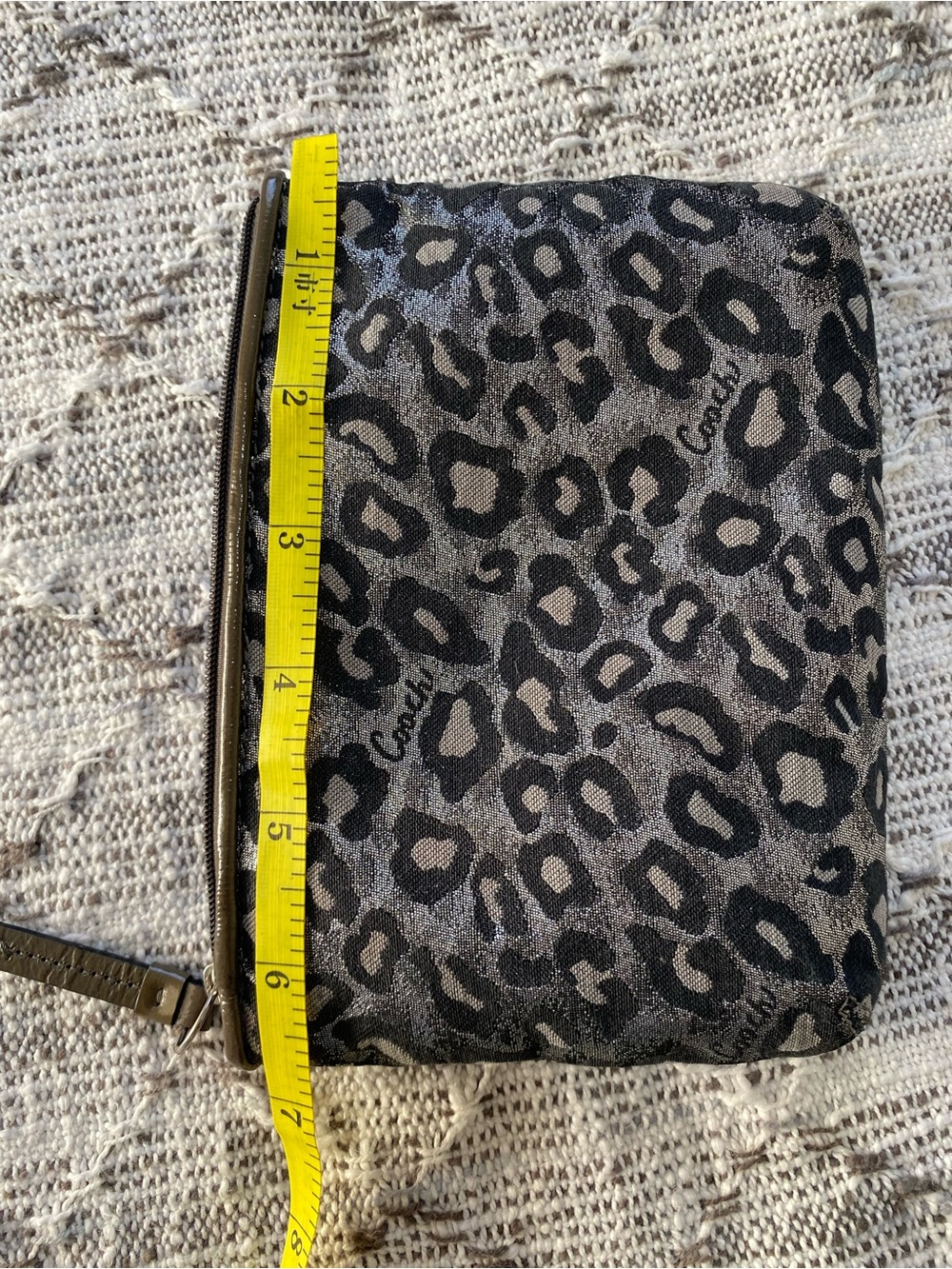 Coach Ocelot Metallic Leopard Print Makeup Bag - Picture 6 of 9